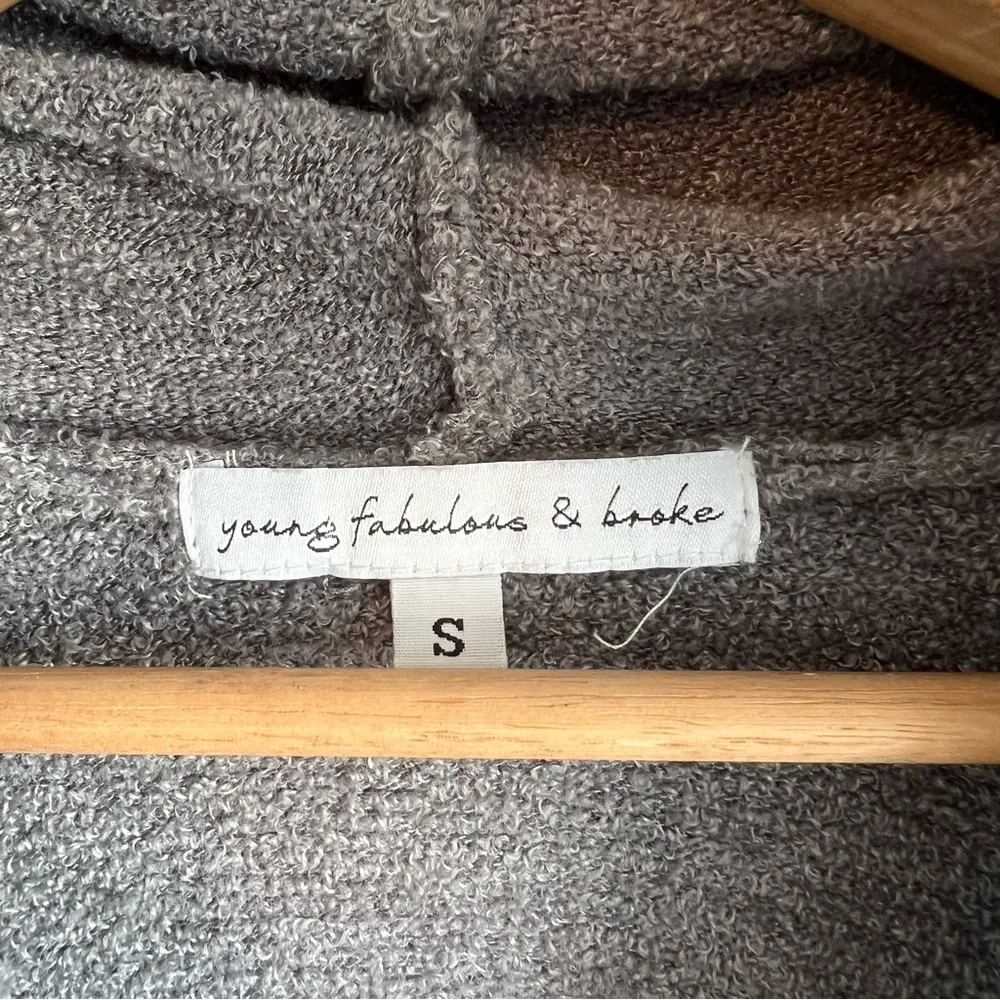 YOUNG FABULOUS & BROKE soft cozy hoodie in size small with kangaroo pocket - Picture 2 of 5